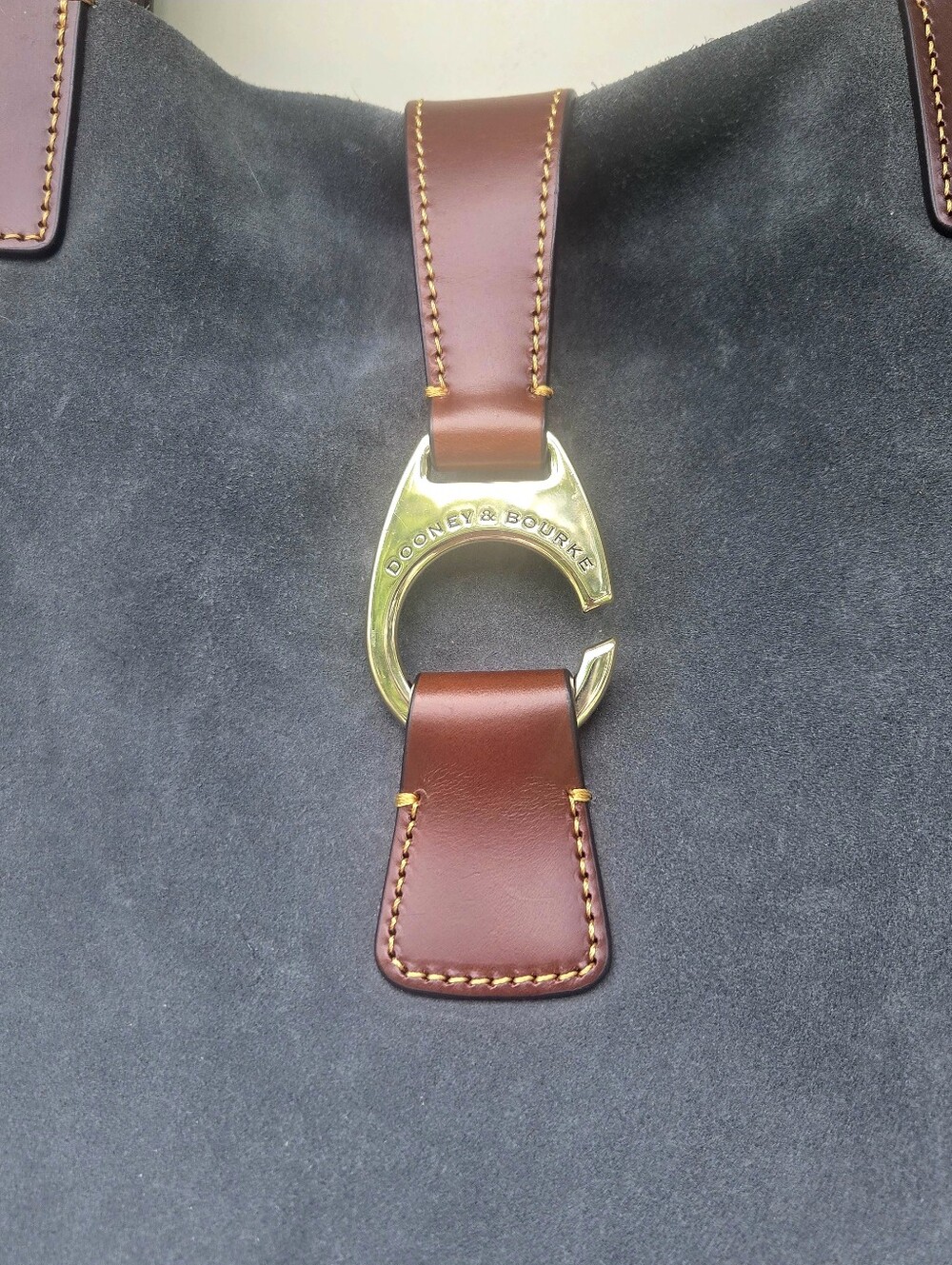 Dooney & Bourke East West Suede Shopper - Smoke Grey Rare HTF GUC - Picture 4 of 9